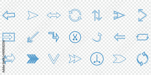 set of arrow icons  in various shapes and directions. eps 10.