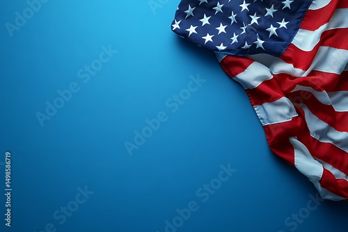 American flag on blue background depicting patriotism independence and national pride