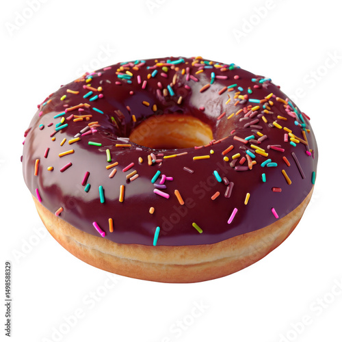 Sweet Chocolate Frosted Doughnut PNG