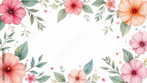 Delicate watercolor floral pattern, perfect for spring flyers , marketing, floral