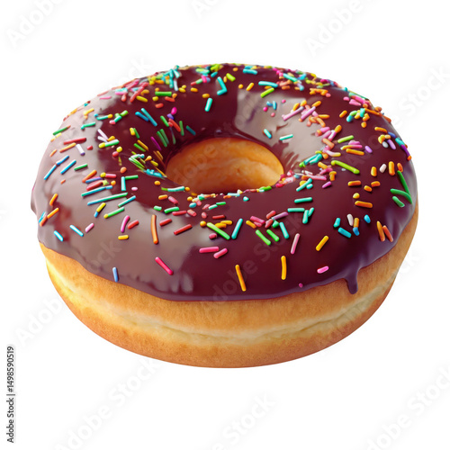 Sweet Chocolate Frosted Doughnut PNG