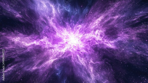 A bright, vibrant purple dust explosion creating dramatic patterns.