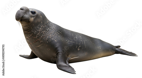 Northern Elephant Seal: A Striking Pose, Naturalistic Depiction