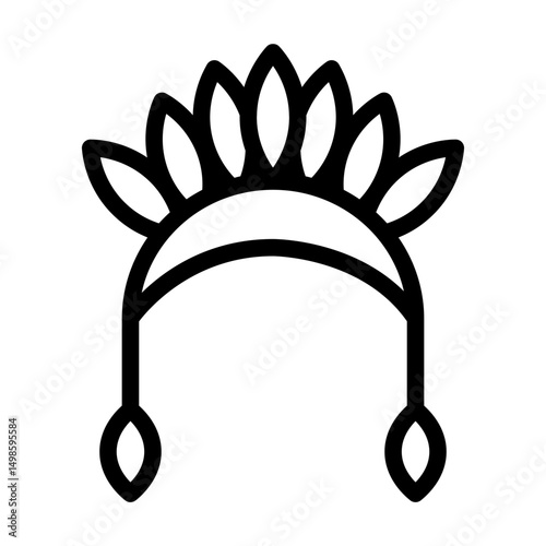 headdress line icon