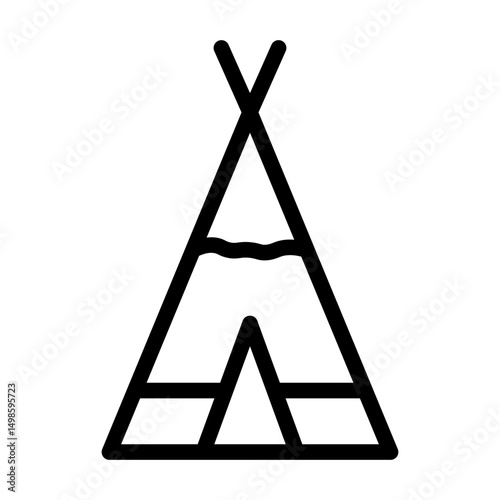 teepee line icon