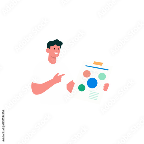 illustration of young people doing presentation