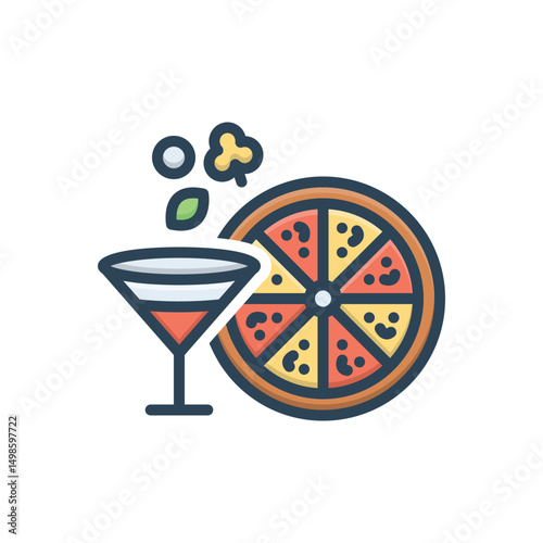 Color illustration icon for food