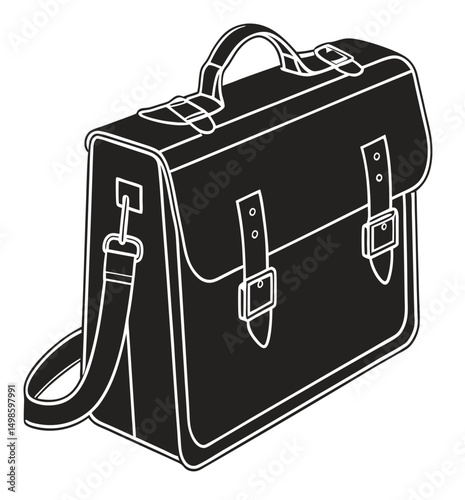 Leather Messenger Bag Illustration
