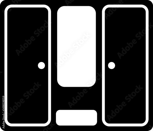 Rounded Filled Almirah Icon