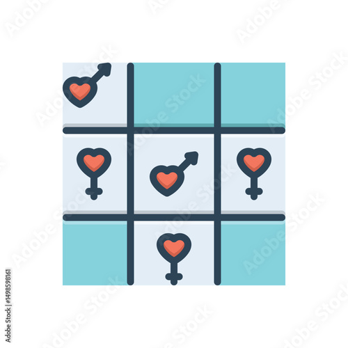 Color illustration icon for sex game