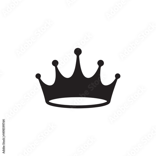 Classic Crown Silhouette Icon | Royal Luxury Vector Design