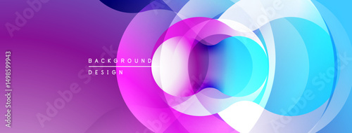 Abstract fluid shapes overlap, creating vibrant purple, pink, blue gradients. Modern design element for backgrounds, presentations.