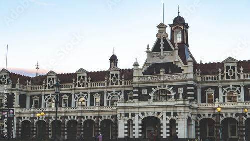 Dunedin town in new zealand streets houses buildings roads urban