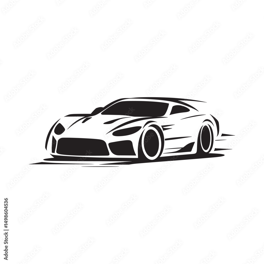 Fototapeta premium Car Logo Design Vector, Unique and Professional Car Logo Design, Car Silhouette 