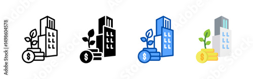 Investing icon set bundle. Multi style icon collection perfect for websites, apps, and presentations. Simple vector icon collection
