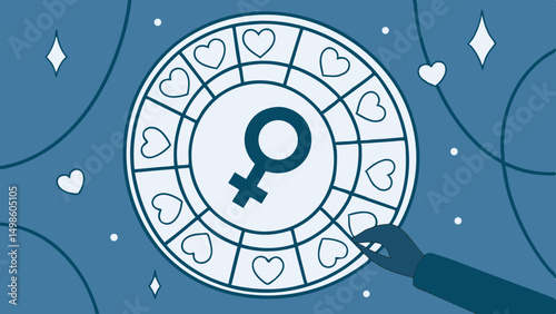 Feminine Symbol in Heart Wheel
