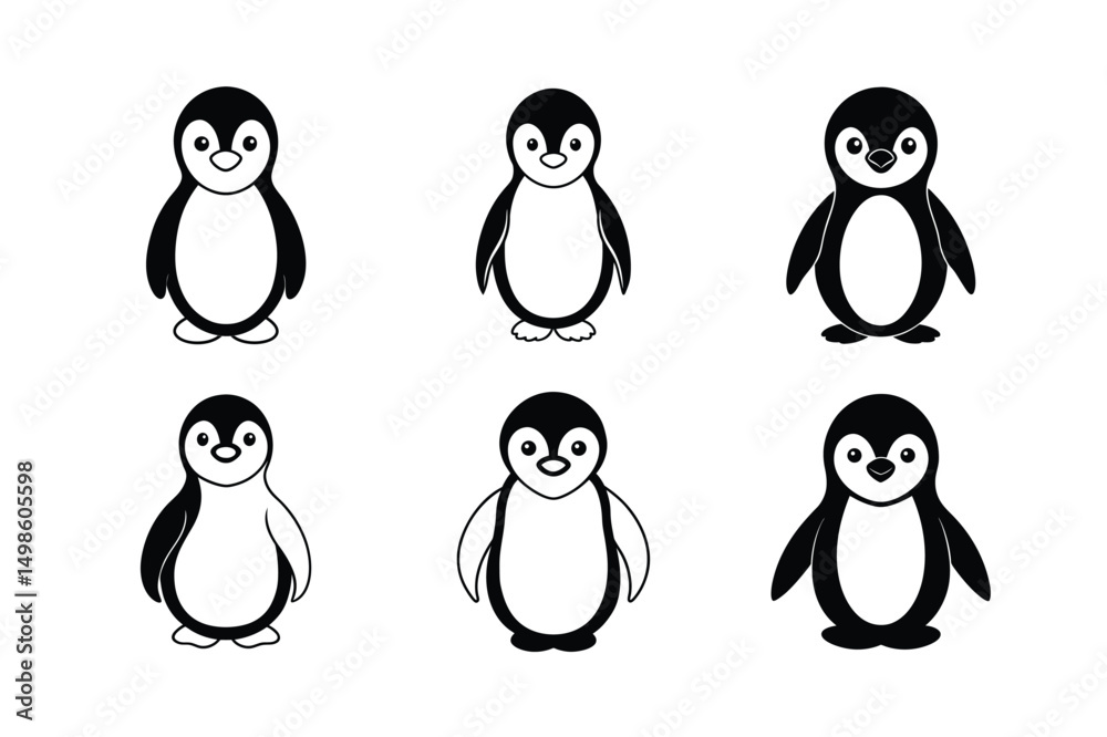 Obraz premium Adorable Baby Penguin Vector Illustration Cartoon