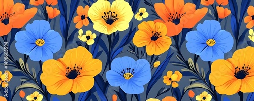 Colorful floral seamless pattern