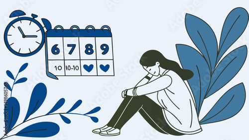 Woman Feeling Overwhelmed by Time and Calendar Stress