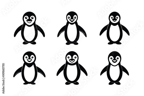 Sweet Penguin Character in Cartoon Style