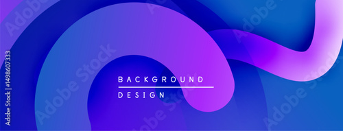 Abstract fluid shapes, vibrant purple, blue gradients. Modern design element for backgrounds, presentations, digital art. Smooth transitions create dynamic visual effect.