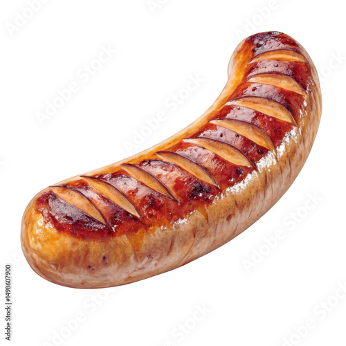 Golden Brown Grilled Sausage Isolated