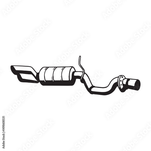 Automotive Exhaust System Diagram Muffler, Pipes, and Components