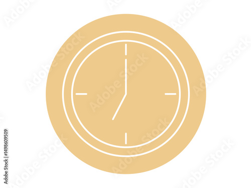 Clock icon. Back to school icon and symbol. School equipment. White outline Icon. Simple outline icon.