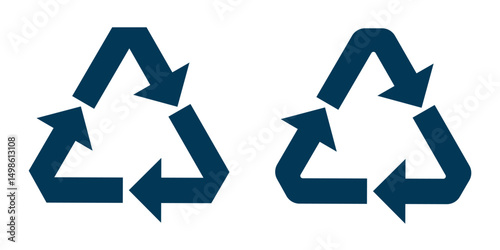 recycling symbol CFB, vector. Reycycle code black. Collection of four recycling icons in outline, black, green, and blue styles. Perfect for eco, sustainability, and environmental projects. Recycle. 