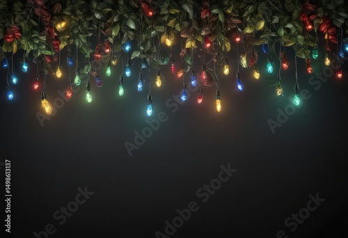 Twinkling red, green, blue & yellow Christmas lights on dark background ,  background,  winter,  Xmas