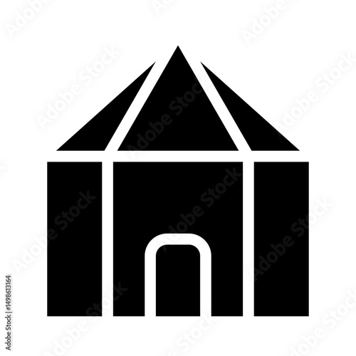 yurt tent glyph icon