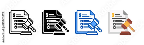 Legal prosecution icon set bundle. Multi style icon collection perfect for websites, apps, and presentations. Simple vector icon collection