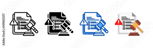 Regulatory alerts icon set bundle. Multi style icon collection perfect for websites, apps, and presentations. Simple vector icon collection