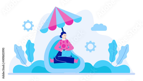 digital nomad lifestyle with work from anywhere concept