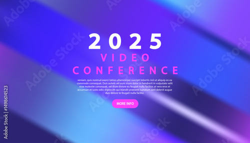 Banner to the online conference background. Web media event. Dynamic Background. Futuristic Poster for Corporate Meeting, Online Courses, Webinar, Seminar. Conference, Business Event Announcement.