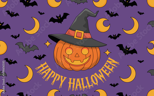 halloween seamless pattern, halloween, pumpkin, vector, autumn, pattern, illustration, seamless, orange, set, holiday, icon, october, celebration, design, cartoon, horror, spooky, fun, face, art, seas
