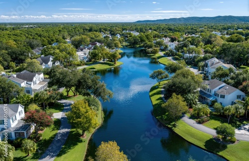 Aerial view of the entire community in Seminole, Florida with homes and neighborhood streets