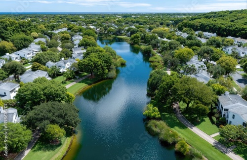 Aerial view of the entire community in Seminole, Florida with homes and neighborhood streets