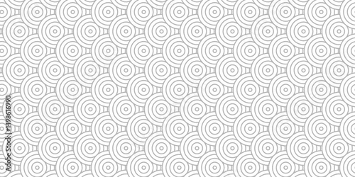 Overlapping creative diamond circle abstract white and gray pattern background with waves texture. geometric digital fabric pattern circles floral lapping white retro background.	
