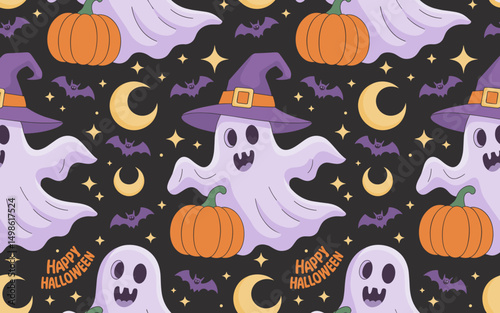 halloween seamless pattern, halloween, pumpkin, vector, autumn, pattern, illustration, seamless, orange, set, holiday, icon, october, celebration, design, cartoon, horror, spooky, fun, face, art, seas