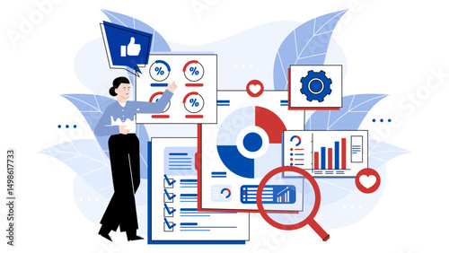 Person giving a presentation on marketing strategy. Ideal for business presentations, marketing materials, advertisements, and social media posts.