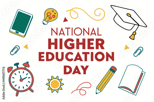 NATIONAL HIGHER EDUCATION DAY vector illustration