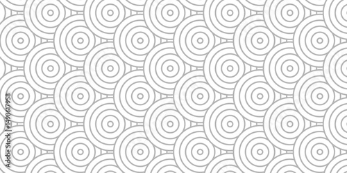Overlapping creative diamond circle abstract white and gray pattern background with waves texture. geometric digital fabric pattern circles floral lapping white retro background.
