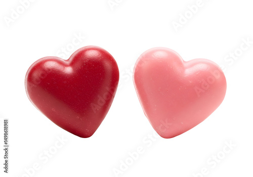 heart shaped candies isolated on white background	
