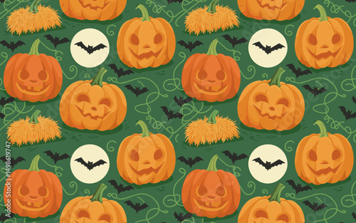 halloween seamless pattern, halloween, pumpkin, vector, autumn, pattern, illustration, seamless, orange, set, holiday, icon, october, celebration, design, cartoon, horror, spooky, fun, face, art, seas