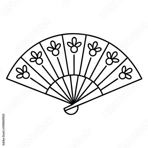 chinese fan isolated on white