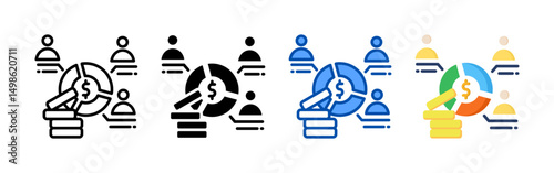 Mutual fund icon set bundle. Multi style icon collection perfect for websites, apps, and presentations. Simple vector icon collection