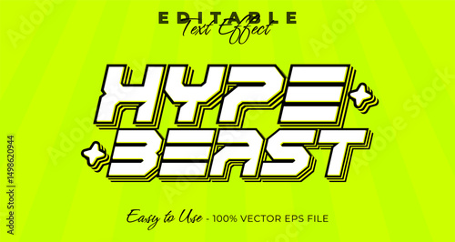 Hype beast editable text effect, 3d typography in graphic styles