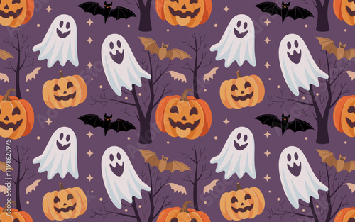 halloween seamless pattern, halloween, pumpkin, vector, autumn, pattern, illustration, seamless, orange, set, holiday, icon, october, celebration, design, cartoon, horror, spooky, fun, face, art, seas