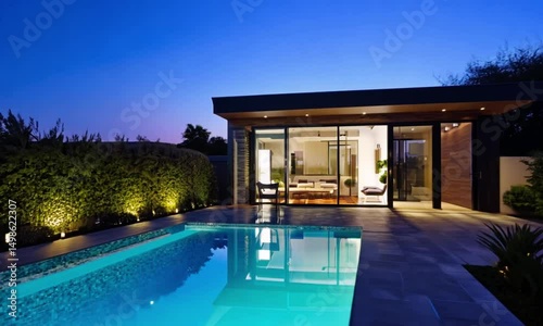 Wallpaper Mural Modern luxury villa with swimming pool and scenic view Torontodigital.ca